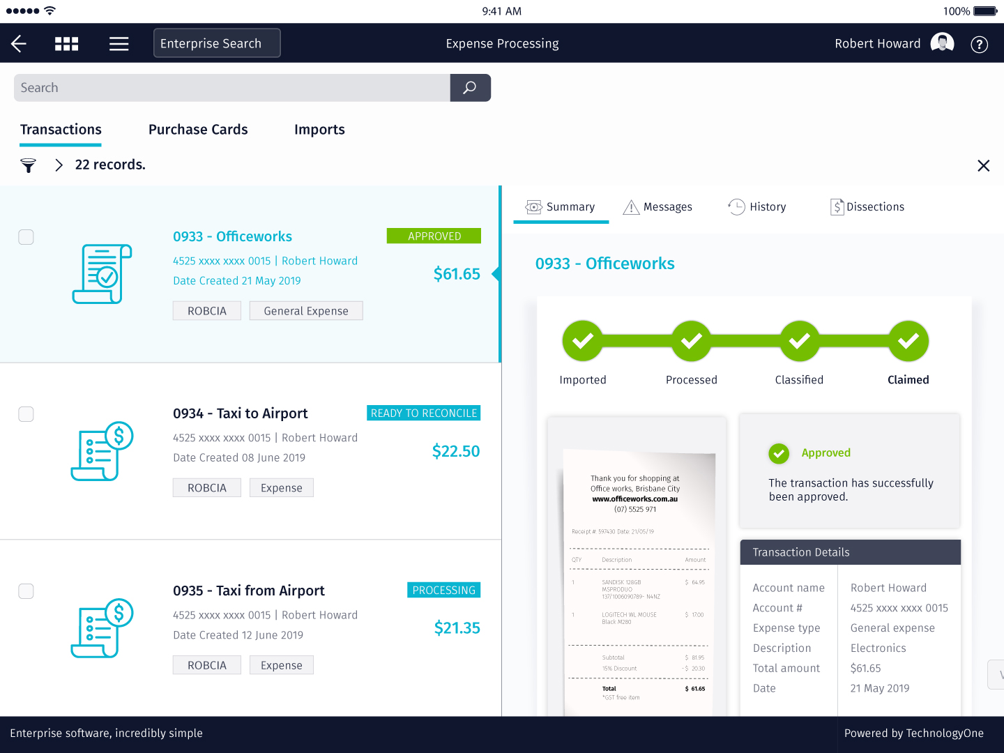2019B Release - Expense Processing - TechnologyOne